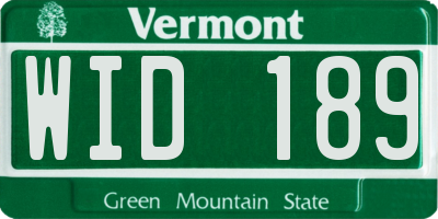 VT license plate WID189