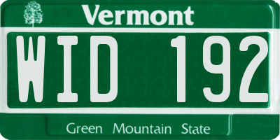 VT license plate WID192