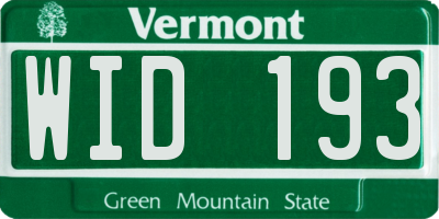 VT license plate WID193