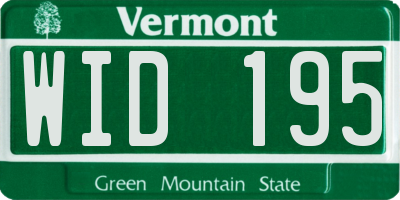 VT license plate WID195