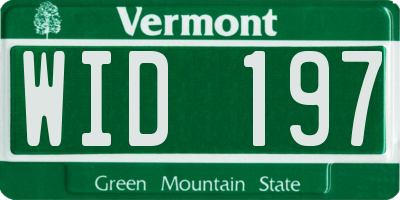 VT license plate WID197