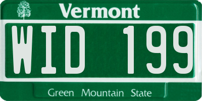 VT license plate WID199