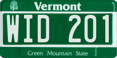 VT license plate WID201