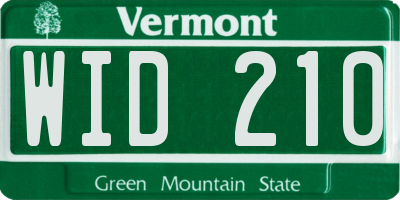 VT license plate WID210