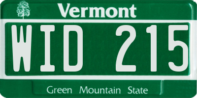 VT license plate WID215