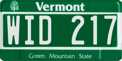VT license plate WID217