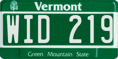 VT license plate WID219