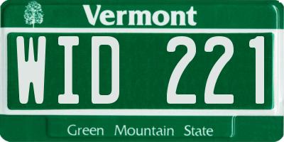 VT license plate WID221