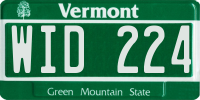 VT license plate WID224