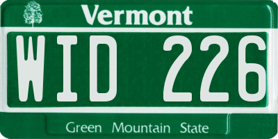 VT license plate WID226