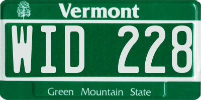 VT license plate WID228