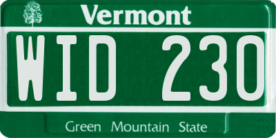 VT license plate WID230