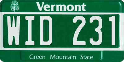 VT license plate WID231