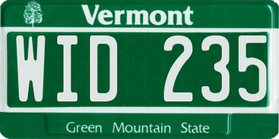 VT license plate WID235