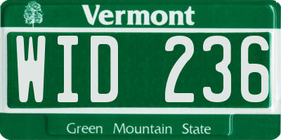 VT license plate WID236