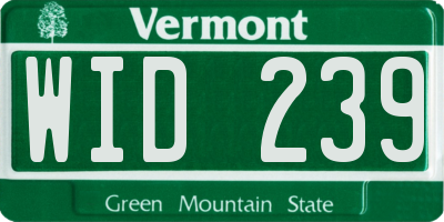 VT license plate WID239