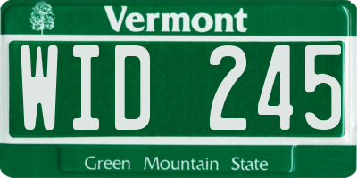 VT license plate WID245