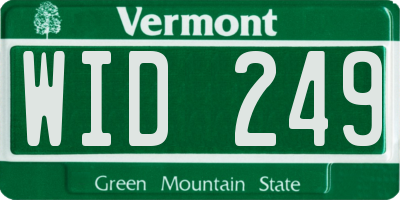 VT license plate WID249