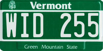 VT license plate WID255