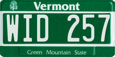 VT license plate WID257