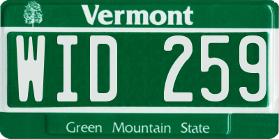 VT license plate WID259