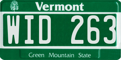 VT license plate WID263