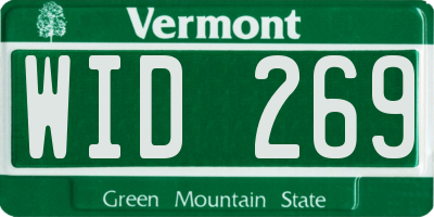 VT license plate WID269