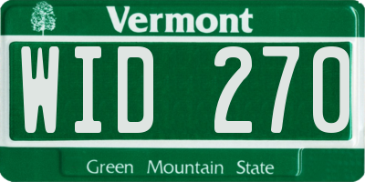 VT license plate WID270