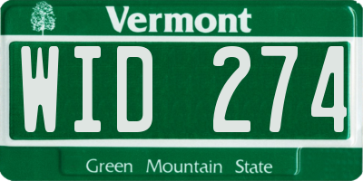 VT license plate WID274
