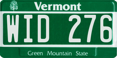 VT license plate WID276
