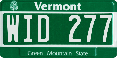 VT license plate WID277