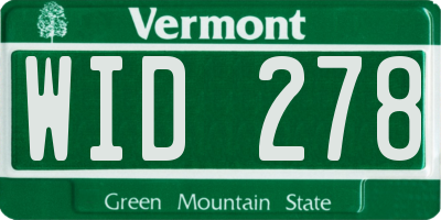 VT license plate WID278