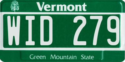 VT license plate WID279