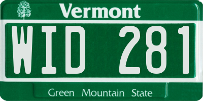 VT license plate WID281