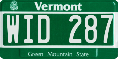 VT license plate WID287