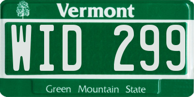 VT license plate WID299
