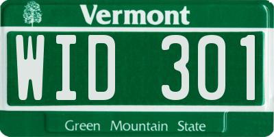 VT license plate WID301