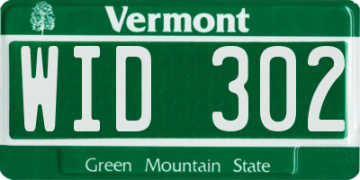 VT license plate WID302