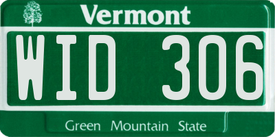 VT license plate WID306