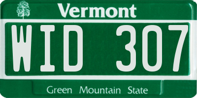 VT license plate WID307