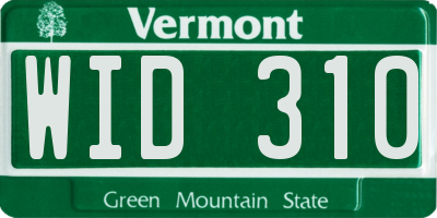 VT license plate WID310
