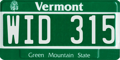 VT license plate WID315