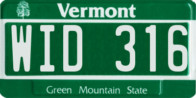 VT license plate WID316