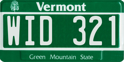 VT license plate WID321