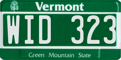 VT license plate WID323