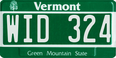 VT license plate WID324