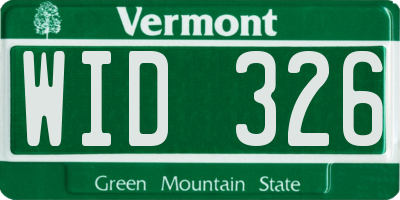 VT license plate WID326
