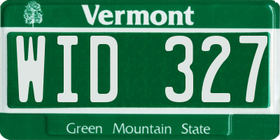 VT license plate WID327