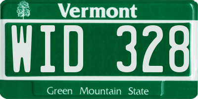 VT license plate WID328
