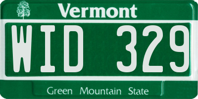 VT license plate WID329